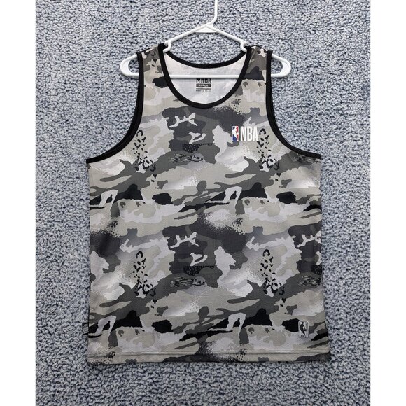 NBA Camouflage Tank Top Mens LG Lightweight Mesh Muscle Basketball Lifting Gray - Picture 1 of 13